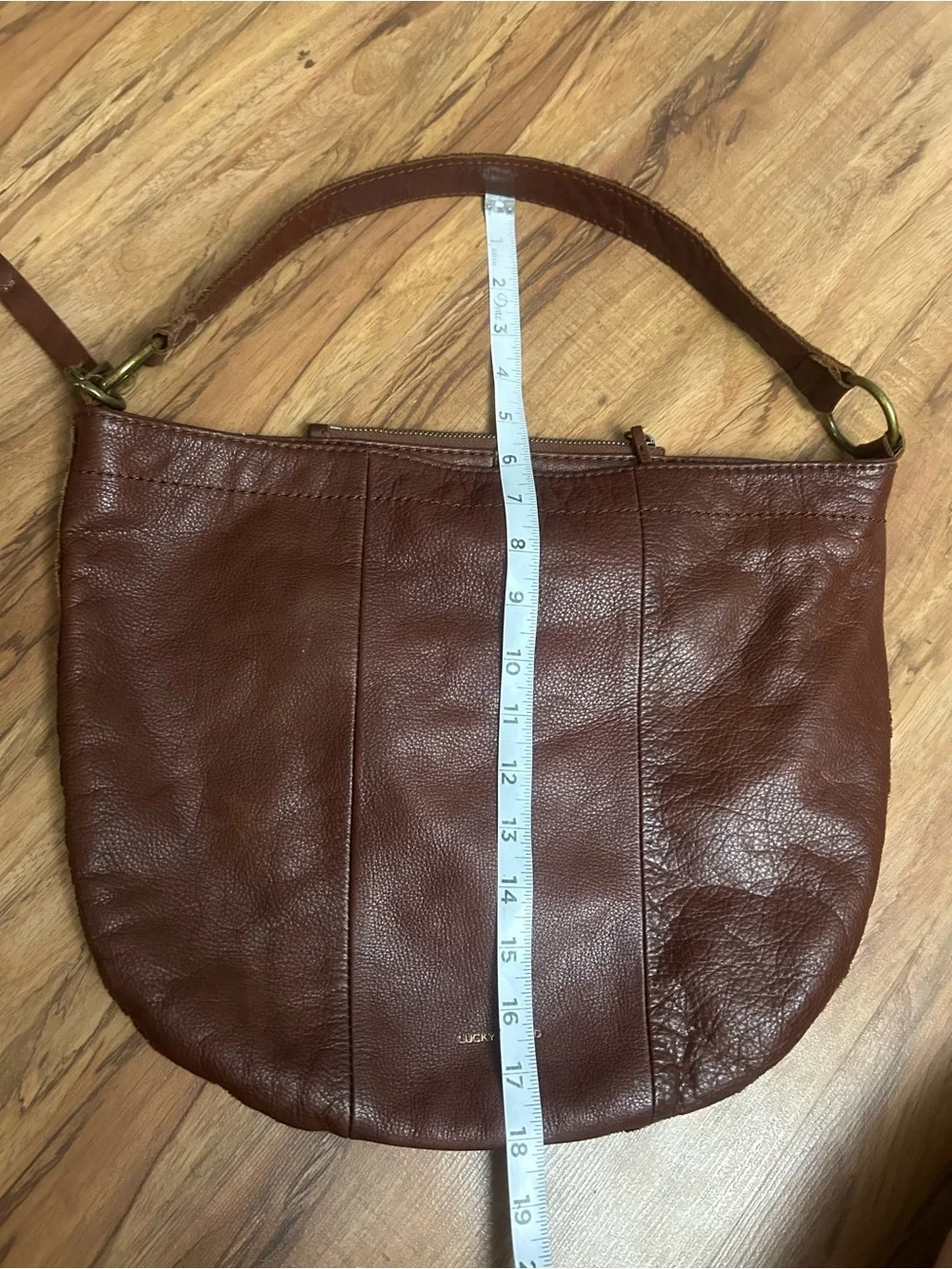 Vintage Y2K Lucky Brand Leather Hobo Shoulder Bag Purse